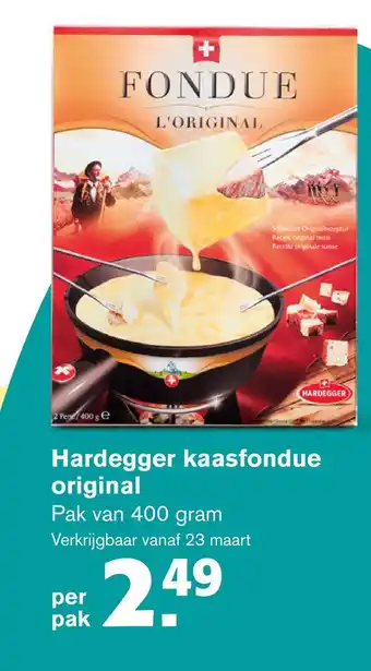 Hoogvliet Hardegger kaasfondue original 400 gram aanbieding