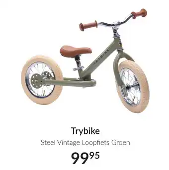 Babypark Trybike Steel Vintage Loopfiets Groen aanbieding