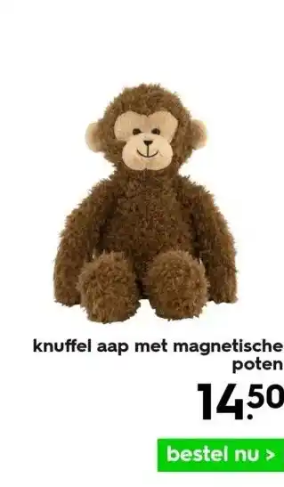 HEMA Knuffel aap met magnetische poten aanbieding