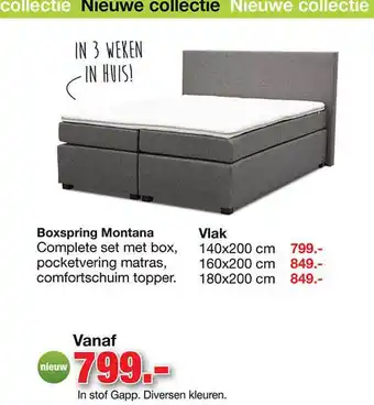 Budget Home Store Boxspring Montana 140x200 cm aanbieding