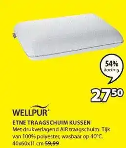 Jysk Wellpur etne traagschuim kussen aanbieding