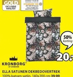 Jysk Ella satijnen dekbedovertrek aanbieding