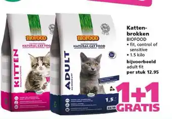 Ranzijn Kattenbrokken Biofood 1+1 Gratis 1.5 kilo aanbieding