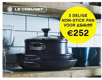 Amsterdam The Style Outlets Le creuset 3-delige non-stick pan aanbieding