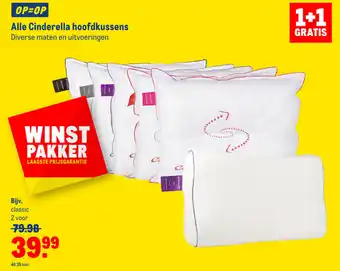 Makro Alle Cinderella hoofdkussens 1+1 gratis aanbieding
