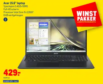 Makro Acer 15.6" laptop aspire 5 A515-59M5 aanbieding