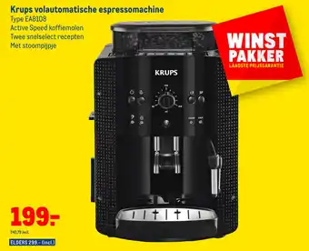 Makro Krups volautomatische espreddomachine EA8108 aanbieding