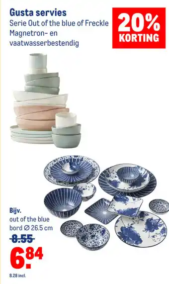 Makro Gusta servies serie out of the blue aanbieding