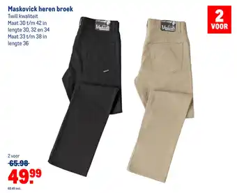 Makro Maskovick heren broek 30 t/m 42 aanbieding