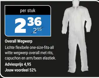 De voordeelmarkt Overall wegwerp aanbieding