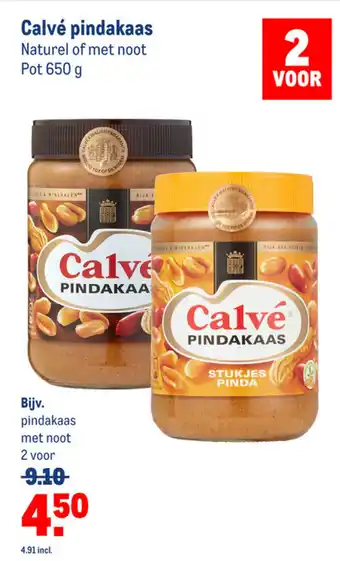 Makro Calve pindakaas met noot 650G aanbieding