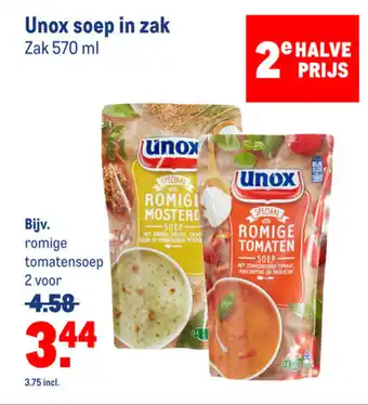 Makro Unox romige tomatensoep aanbieding