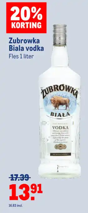 Makro Zubrowka Biala vodka 1 liter aanbieding