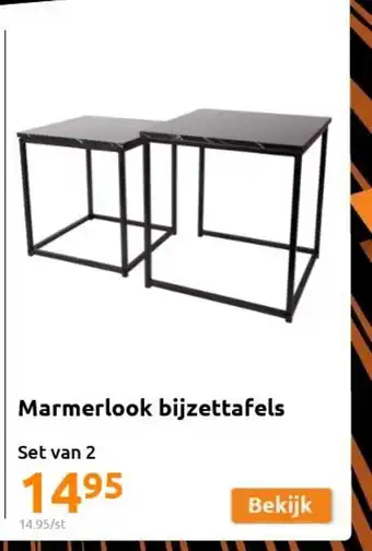 Action Marmerlook bijzettafels set van 2 aanbieding