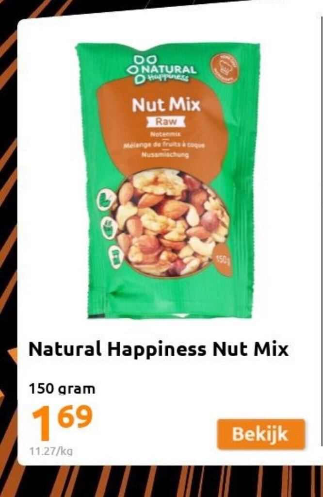 Natural Happiness Nut Mix 150 gram aanbieding bij Action