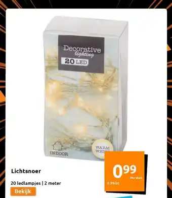 Action Lichtsnoer 20 ledlampjes 2 meter aanbieding