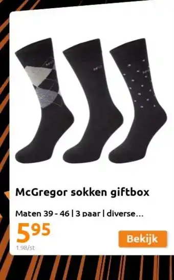 Action McGregor sokken giftbox Maten 39-46 3 paar aanbieding