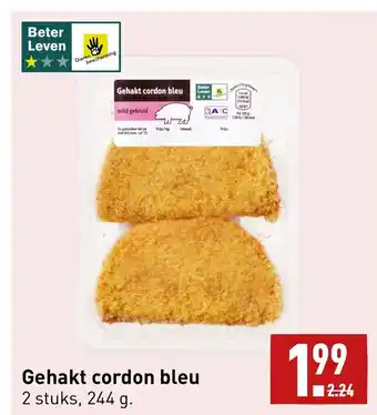 ALDI Gehakt cordon bleu 2 stuks, 244 g. aanbieding