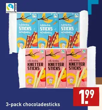 ALDI 3-pack chocoladesticks aanbieding