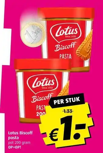 Boni Lotus biscoff pasta aanbieding