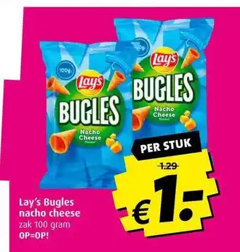 Boni Lay's bugles nacho cheese aanbieding