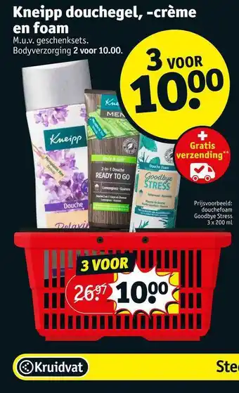 Kruidvat Kneipp douchegel, -crème en foam aanbieding