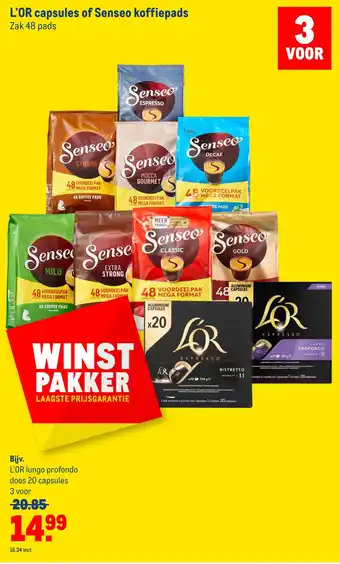 Makro L'or capsules of senseo koffiepads aanbieding