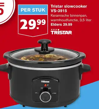 Hoogvliet Tristar slowcooker vs-3915 aanbieding