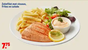 Makro Zalmfilet met vissaus, frites en salade aanbieding