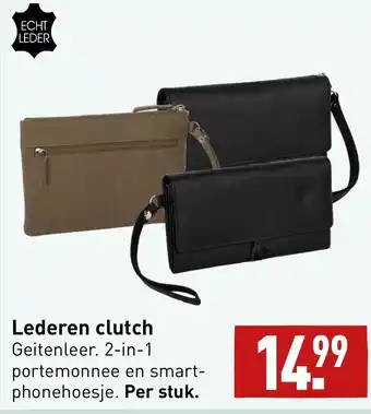 ALDI Lederen clutch aanbieding