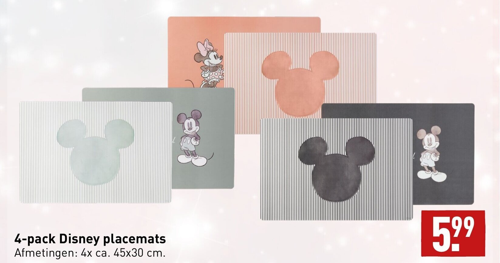 4pack Disney placemats 45x30CM aanbieding bij ALDI