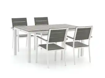 Kees Smit Bellagio bravo/fidenza 160cm dining tuinset 5-delig stapelbaar - laagste prijsgarantie! aanbieding