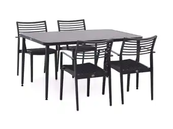 Kees Smit Apple bee fiji 150cm dining tuinset 5-delig stapelbaar - laagste prijsgarantie! aanbieding