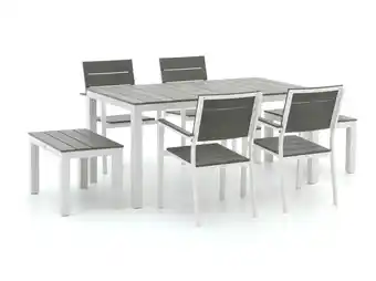 Kees Smit Bellagio bravo/fidenza 160cm dining tuinset 7-delig stapelbaar - laagste prijsgarantie! aanbieding