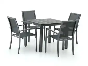 Kees Smit Bellagio anzio/fidenza 90cm dining tuinset 5-delig stapelbaar - laagste prijsgarantie! aanbieding