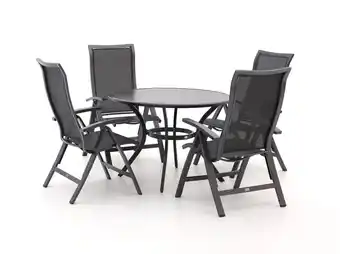 Kees Smit Bellagio lugo/follo ø 110 cm dining tuinset 5-delig verstelbaar - laagste prijsgarantie! aanbieding