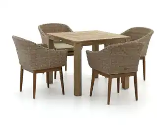 Kees Smit Intenso bordano/rough-s 90cm dining tuinset 5-delig - laagste prijsgarantie! aanbieding