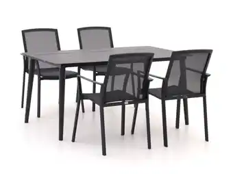 Kees Smit Bellagio dranera/sora 160cm dining tuinset 5-delig stapelbaar - laagste prijsgarantie! aanbieding