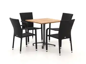 Kees Smit Forza fossano/canzo 80cm dining tuinset 5-delig stapelbaar - laagste prijsgarantie! aanbieding