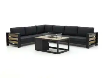 Kees Smit Bellagio avolo/cosiraw 120cm hoek loungeset met vuurtafel 3-delig links - laagste prijsgarantie! aanbieding