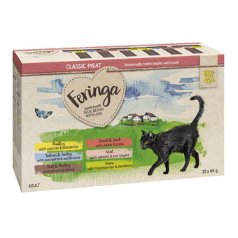 Zooplus 24x85g maaltijdzakjes 2 x i feringa kattenvoer aanbieding