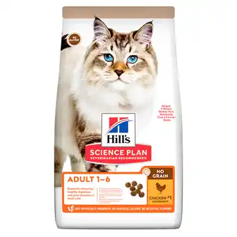 Zooplus 3x1,5kg adult 1-6 no grain met kip hill's science plan kattenvoer aanbieding