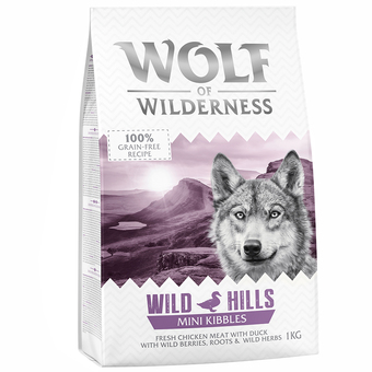 Zooplus 5x1 wolf of wilderness mini wild hills eend hondenvoer droog aanbieding