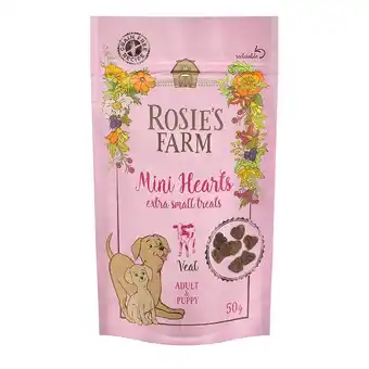 Zooplus 5x50g adult & puppy "mini hearts" kalf rosie's farm hondensnacks aanbieding