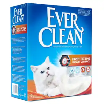 Zooplus 2x10l ever clean® fast acting odour control klonterende kattenbakvulling kat aanbieding