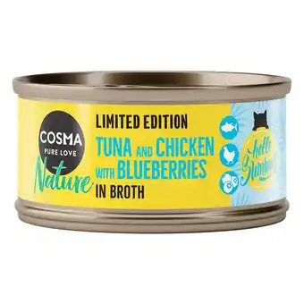 Zooplus 24x70g cosma nature summer edition: tonijn en kip met bosbessen natvoer katten aanbieding