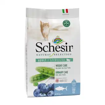 Zooplus Schesir natural selection adult sterilized met tonijn kattenvoer - dubbelpak 2 x 4,5 kg aanbieding