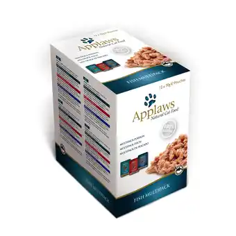 Zooplus 12x70g maaltijdzakjes in bouillon vis selectie applaws kattenvoer aanbieding