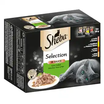 Zooplus 25% korting!  sheba natvoer - selection in sauce - fijne variatie (12 x 85 g) aanbieding