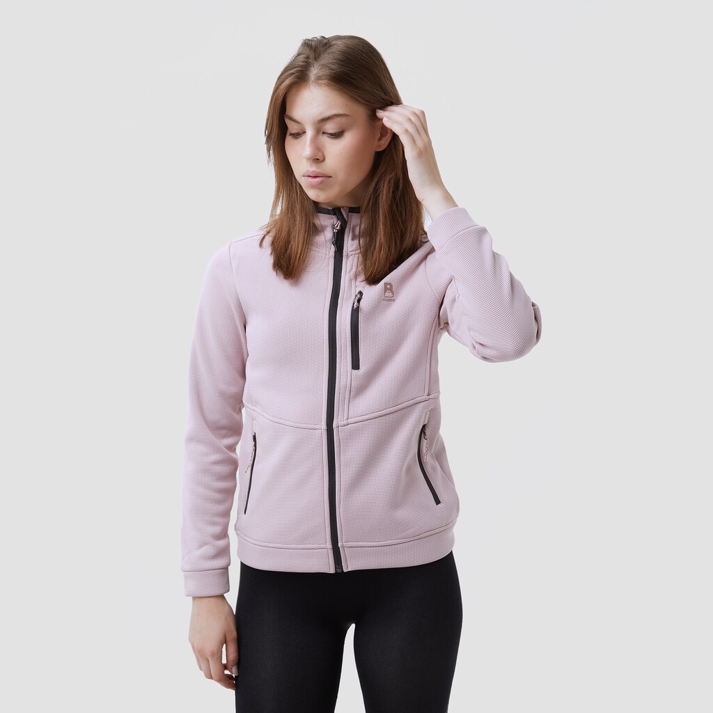 Boriken boriken fleece outdoorjas roze dames aanbieding bij Perry Sport